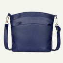 Solid Color Shoulder Messenger Handbags Women Leather Crossbody Bags (Blue)