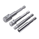 Impact Socket Adapter And Magnetic Bit Holder,4-Piece Set 1/4-Inch Hex Shan L6Z6
