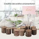 10pcs Wooden Name Card Photo Holder Wedding Party Menu Folder Clip Stand