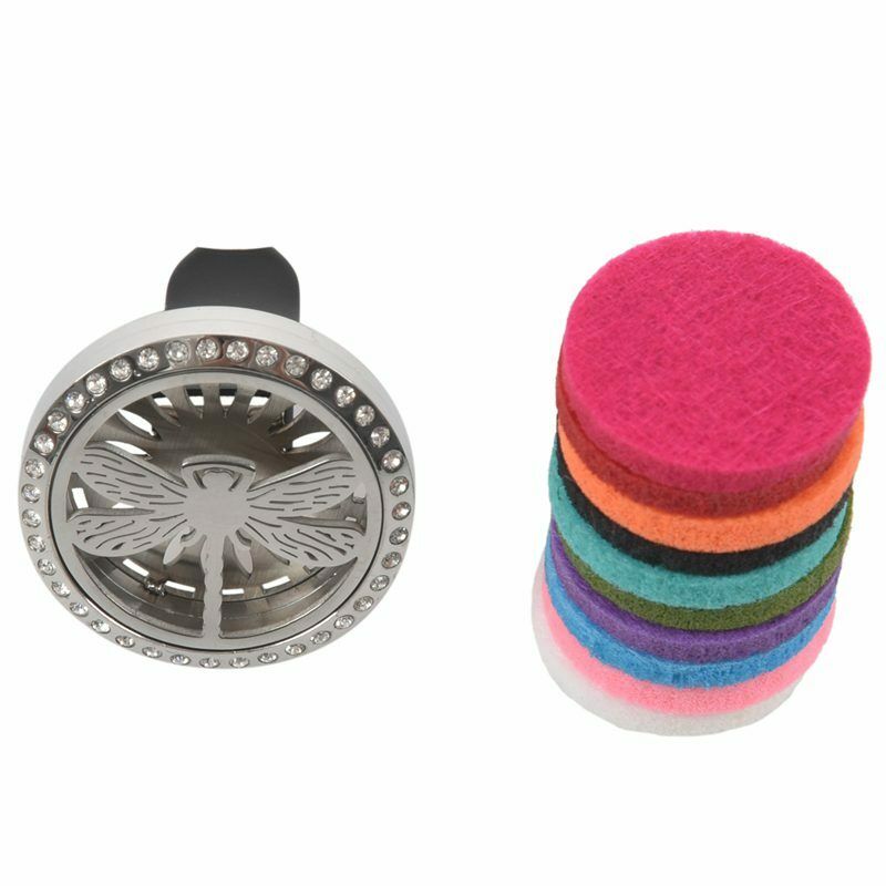 Car Air Freshener Essential Oil Diffuser Clip -316L Stainless Steel Natural U3T6
