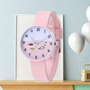 Candy Color Quartz Watch Women Men Fish Print Round Dial Wristwatch (Pink) A