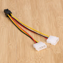 5pcs Large Head Dual 4pin to 6pin Graphics Card External Power Line A
