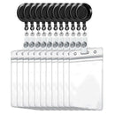 10 Retractable Reel ID Badge Card Holder + 10 Double Sided Vertical Clear I