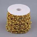 15m Golden Color Beaded Chain for DIY Jewelry Making Bracelet Craft Accessories