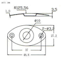 2 Pieces Oval Output Input Jack Socket Plate for Electric Guitar Bass Black