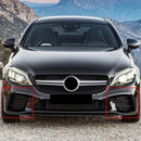 Black Front Bumper Grille Fog Light Trim Cover for Benz C Class W205 S205