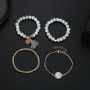 Bohemian Handmade Weave Heart Long Tassel Bracelet Sets Women Grey Rope Cha T5C5