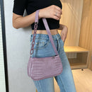 Retro Alligator PU Women Handbag Tote Street Underarm Shoulder Bag (Purple)
