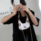 Flower Love Pattern Leather Shoulder Bag Women Chain Hobos Tote Handbag (S)