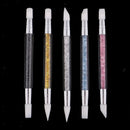 5pcs Dual Silicone Head Acrylic Handle Nail Art Carving Drawing Brush Pens