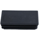 5 Pieces Rectangle Stoppers Tube Blind End Plates 60mm x 30mm Black