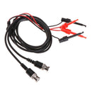 2 pcs BNC Male Plug Q9 to Dual Test Hook Clip Test Leads Probe for Oscilloscope