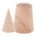 2pcs Wood Jewelry Display Stand Cone Ring Bracelet Rack Holder Storage Organizer