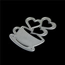 Excellent Love Heart Coffee Cup Shape Cutting Dies Carbon Steel Stenc 3C