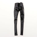 1:6 Scale Black PU Leather Pants Female Trousers Clothes for 12inch Action