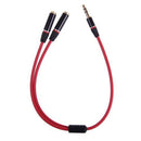 3.5mm Stereo Headphone Audio Male To 2 Female Splitter Cable Adapter Plug Jack F