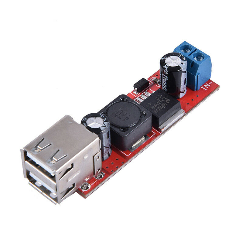 DC 6V-40V 12V To 5V 3A Dual USB Charger DC-DC Step-down Converter Module LM2 Fw