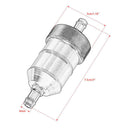 8mm Petrol Gas Fuel Filter Aluminium for Motorbike ATV Quad Inline Black