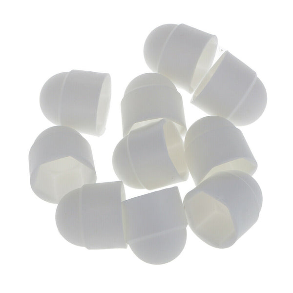 10 Pcs M12 18x23mm White Dome Bolt Nut Protection Cap Cover for Hexagon Screw