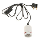 UK Plug Ceramic Heat Emitter Reptile Light Base Brooder Lamp Holder Socket