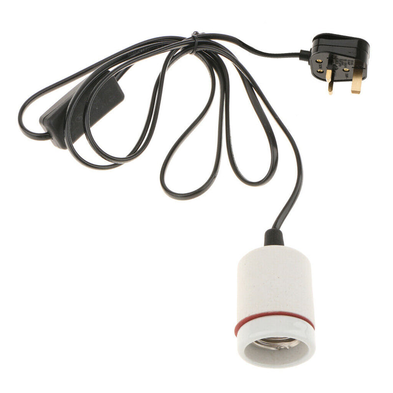 UK Plug Ceramic Heat Emitter Reptile Light Base Brooder Lamp Holder Socket