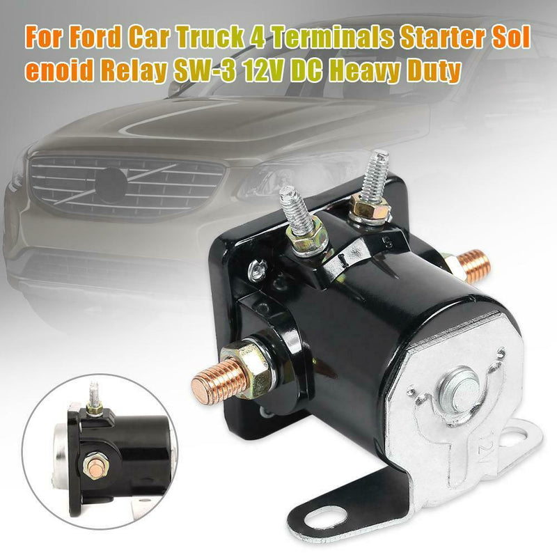 SW-3 Heavy Duty Car Truck Starter Solenoid Relay 4 Terminal for Ford 12V