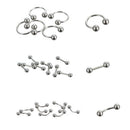 85Pcs Wholesale Lot Mixed Lip Piercing Body Jewelry Barbell Rings Tongue Rings