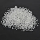 500x Clear Elastic Rubber Hair Ties Hairband Spiral Braids Plaits Braiding