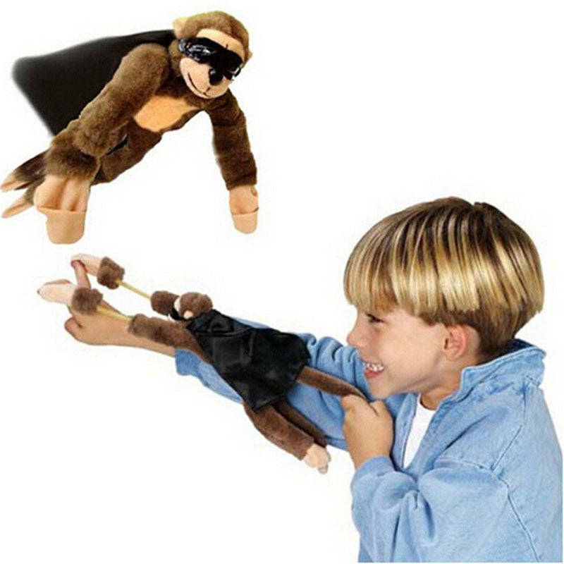 Pop  Kids Adults Slingshot Screaming Flying Monkey Super Stretchy Plush Toys