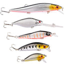 5Pcs Fishing Lures Set Mixed 5 Models Bait Artificial Make Bass Crank Baits