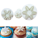 3pcs Snowflake Embossed Mould Fondant Cake Decoration Mold DIY Baking Tools