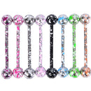 8PCS/Set Mix Colorful Stainless Steel Ball Tongue Bar Ring Body Piercing Jew_3C