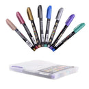 8 Colors Set Paint Marker Pens Metallic Sheen Glitter New Calligraphy Arts E4Q4