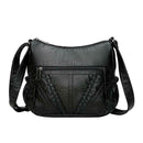 Solid Women Messenger Washed PU Leather Crossbody Bags Shoulder Handbags A