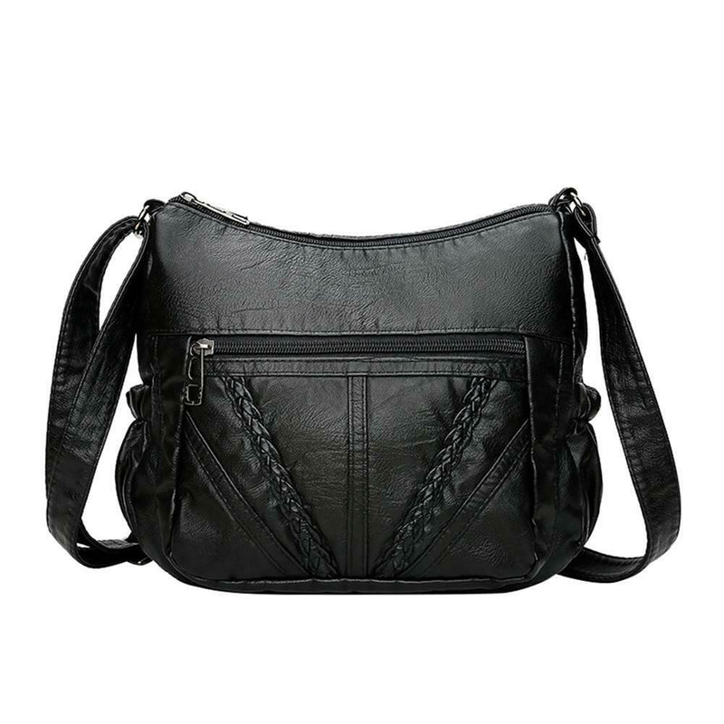 Solid Women Messenger Washed PU Leather Crossbody Bags Shoulder Handbags A