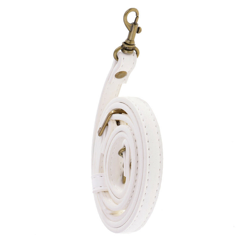 Adjustable PU Leather Handbag Shoulder Bag Strap Replacement White 12mm Wide