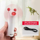 Cartoon Mouse Portable Mini USB Fan Rechargeable Handheld Small Fan (1pc) A