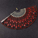 Peacock-Pattern Folding HandHeld Dance Fan Embroidered Party Prom Wedding S D6M1