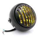 Dc 12V Motorcycle Grill Headlight with Bracktes Motorbike Retro Headlights