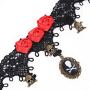 Gothic Black Lace Flower Choker Necklace Punk Halloween Jewelry Adjustable
