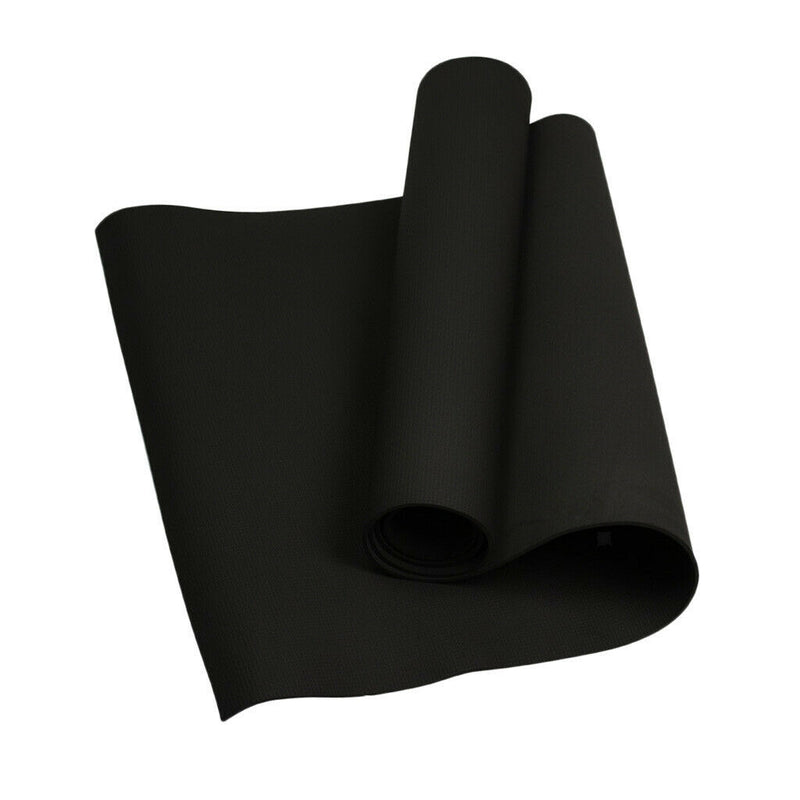 Portable Yoga Mat Thick Pad Fitness Cushion Non Slip Exercise Black & Jump Rope