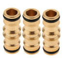 3 Pieces  Brass Quick Connect Water Hose Pipe Joiner Male To Male 1/2 Inch