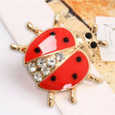 5X(Fashion animal rhinestone ladybug brooch for Unisex jewelry J7M8)