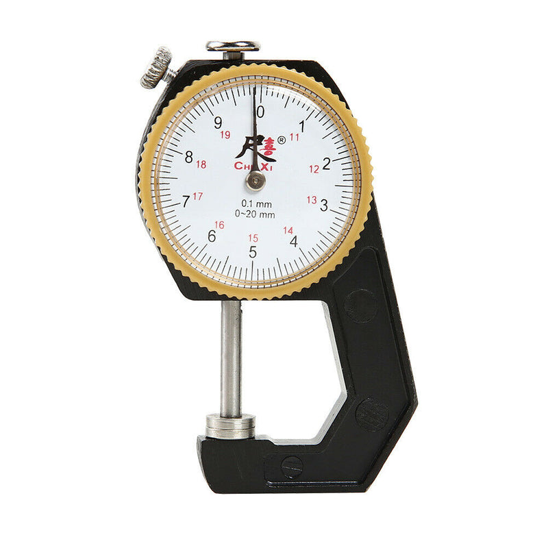 0-20mm 0.1mm Dial Leather Paper Thickness Gauge Meter Tester (Flat Head)
