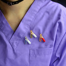Test Tubes Pin Brooch With Crystals Science Chemistry Flasks Pin Button Med F7O4