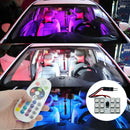 T10 RGB 12Led  Car Led Remote Control Rgb Car Led Panel Interior Auto LightS Ew