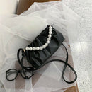Women Irregular Handbag Alligator PU Chain Crossbody Underarm Bags (Black) A