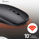 X1 Wireless Charging Mouse 1600DPI 4 Button Optical Mice (2.4GHZ+BT)(Black)