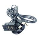 1.5M Car Vehicle Universal AUX 2 USB Audio Dashboard Mounted Extension Cable