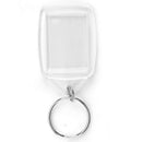 100pcs Acrylic Plastic Blank Clear Keyrings 35x25MM Insert Photo Key Rings
